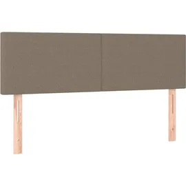 vidaXL Boxspringbett mit Matratze Taupe 140x200 cm Stoff