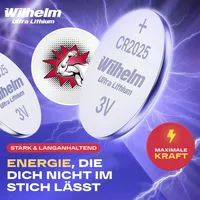 Wilhelm 10 x Knopfzelle CR2025 Wilhelm Batterie Lithium 3V