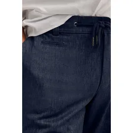 Bugatti Bermudas BUGATTI, Herren, Gr. 48, Normalgrößen, blau (370, marine), 73% Polyester, 22% Viskose, 5% Elasthan, unifarben, normal, Hosen Bermudas, mit Kordelzug