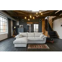 KAWOLA Sofa ASOKA Ecksofa Bettsofa Schlafsofa mit Stauraum Cord weiß