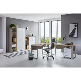BMG-Möbel Büro Office Edition Set 4, Sonoma/ Eiche/Weiß