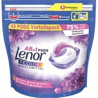 Lenor Waschmittel Pods All-in-1, Color Waschmittel, Farbschutz, Amethyst Blütentraum, 90 Waschladungen (2 x 45)