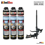 Brunnenschaum 3 x 750ml Bauschaum 1x Teflon Pistole Montageschaum Pistolenschaum