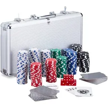Relaxdays Pokerkoffer mit 300 Laserchips