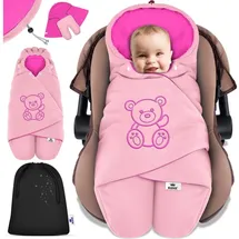 Kidiz KIDIZ® Baby Einschlagdecke Babyschale Winter Herbst Babydecke mit Kapuze & Tasche Universal Fußsack kompatibel mit Maxi-Cosi, Römer, Buggy, Kinderwagen & Autositz isolierend gegen Wind, Nässe & Kälte