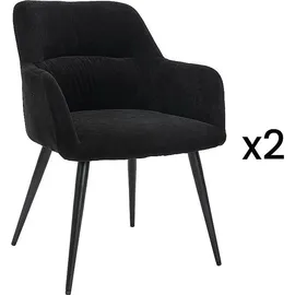 vente-unique Vente-unique-Stuhl 6er-Set - Stoff & Metall - Beige - HEKA