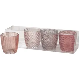 Boltze Windlicht Marilu Glas lila/rosa