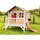 Axi Spielhaus Stef 349 x 233 x 212 cm Braun-Weiß mit Roter Rutsche