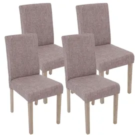 MCW Esszimmerstuhl Littau 4er-Set Textil Grau Beine Struktur - Eiche