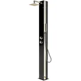 IDEAL Solardusche KUBA schwarze Glasfront Gartendusche Pool Dusche Eichenwald