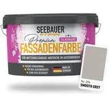 SEEBAUER diy Silikonharz-Fassadenfarbe Grau 2,5L für Außen (No. 204 Smooth Grey) Selbstreinigende Fassadenfarbe mit Lotuseffekt - Geeignet für Putz, Mauerwerk und Beton