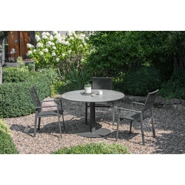 Niehoff Klapptisch Bistro anthrazit rund - 125 cm rund Teak recycled