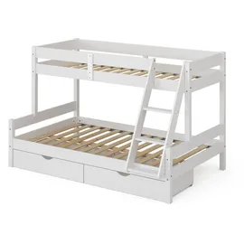VitaliSpa Etagenbett Everest 120 x 200 cm Kiefer massiv weiß