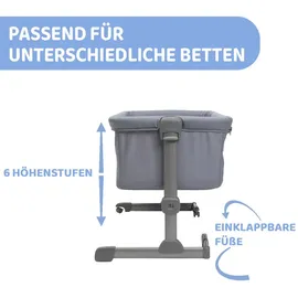 Chicco Next2Me Essential Neugeborenen Beistellbett, Nachhaltig, Kompatibel mit verschiedenen Betten, Höhenverstellbar, Neigbar, Gute Luftzirkulation, Matratze und Tasche enthalten, 0-6 Monate