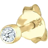 Elli DIAMONDS Ohrringe Damen Single Stecker mit Diamant (0.03ct) Basic in 375 Gelbgold