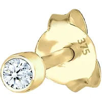 Elli DIAMONDS Ohrringe Damen Single Stecker mit Diamant (0.03ct) Basic in 375 Gelbgold