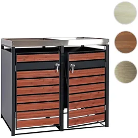 MCW Mülltonnenverkleidung J81 125 x 132 x 80 cm kirsche