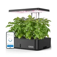iDOO Hydroponic System, Smart Garden, Hydroponik, WiFi Hydroponisches Anzuchtsystem, mit LED-Pflanzenlampe, Ventilator, Automatisch Timer, Indoor Kräutergarten Kit, Höhenverstellbares, 12 Pods