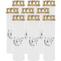 HS Candle Grabkerze GK-03999 (9-tlg), Grabkerze Brenndauer 100 Stunden mit Tier-Motiv