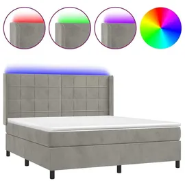vidaXL Boxspringbett 180 x 200 cm Hellgrau