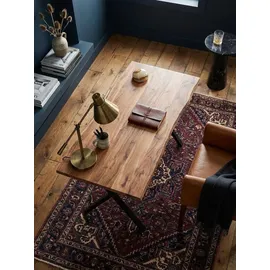 KADIMA DESIGN Schreibtisch Akazie Goldbraun-Schwarz