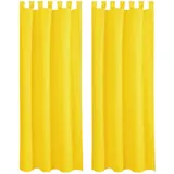BestLivings 2er Set Dekoschal mit Schlaufe, inkl. Raffhalter & Haken, gelb in 140x145 cm