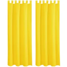 BestLivings 2er Set Dekoschal mit Schlaufe, inkl. Raffhalter & Haken, gelb in 140x145 cm