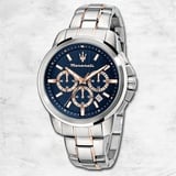 Maserati Edelstahl Uhr Chronograph SUCCESSO Herren silber rosé UMAR8873621008