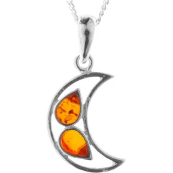 Kette mit Anhänger OSTSEE-SCHMUCK "Ostsee-Schmuck Kette mit Anhänger Mond Kette mit Anhänger Mond" Gr. 42, silber (silberfarben), Halsketten, Damen, 42cm, Silber 925 (Sterlingsilber), L: 42cm