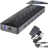 Renkforce 7+2 Port USB 3.2 Gen 1-Hub (USB 3.0) mit Schnellladeport, mit Status-LEDs Schwarz
