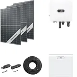 Photovoltaik-Paket 10 kWp mit Huawei Wechselrichter MAP0 10 kW + Stromspeicher 7,0 kWh, 24 Solarmodulen Glas-Folie black frame (* 0% MwSt. gem. §12 Abs. 3 UstG)