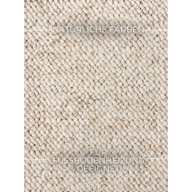 ELLE DECORATION Rocco - Weicher Flachgewebe Teppich, Maschinen Waschbar, Woll Optik, Langlebig & Nachhaltig, Modern, Skandi Look für Wohnzimmer, Esszimmer, Schlafzimmer, Flur - Creme, 80x150cm