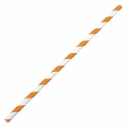 NATURESTAR Papierstrohhalme, gestreift 42109 , 1 Packung = 100 Stück, orange-weiß