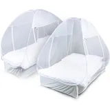 Deconet-SET mit 1 Pers. Pop-up-Moskitonetzzelte für 2 Personen – WEISS weiß 100
