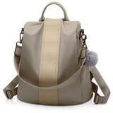 NICOLE & DORIS Rucksack Damen Anti Diebstahl Rucksackhandtaschen Große Kapazität Rucksack Schultertasche PU Leder wasserdichte Rucksäcke Schultasche Reiserucksack