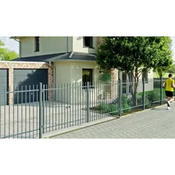 Gartenzäune Metall Dijon 200 x 140 cm – Schmuckzaun aus feuerverzinktem Stahl, anthrazit – Schmiedeeisenzaun – Metallzaun für Einfriedungen