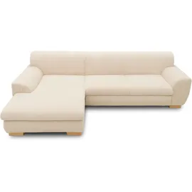 Home Affaire Ecksofa HOME AFFAIRE "Nika zeitlos und elegant, L-Form", beige (creme), B:277cm H:78cm T:84cm, Primabelle-Microfaser (100% Polyester);Struktur (70% Polyacryl, 30% Polyester), Sofas, Ecksofa, wahlweise mit Bettfunktion, auch in Cord