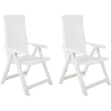 vidaXL Gartenstuhl 59 x 67 x 106 cm weiß klappbar 2 St.