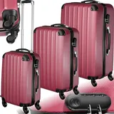 Tectake Koffer-Set 3-tlg. rot