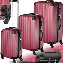 Tectake Koffer-Set 3-tlg. rot