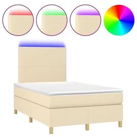 vidaXL Boxspringbett 120 x 200 cm Creme