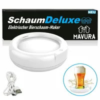 SCHAUMDELUXE Bieraufschäumer Elektrischer Biersprudler Milchaufschäumer USB Weiß