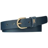 Tommy Hilfiger Ledergürtel »Essential Effortless 2.5 cm«, mit elegant abgerundeter Schnalle, Gr. 130, Faded ink, , 60465252-130