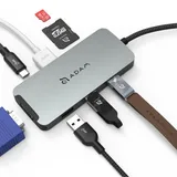 Adam Elements USB-C Hub 8 in 1 Adapter - Grau