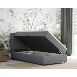 panda möbel Boxspringbett 100x200 EVEREST, mit Topper, mit Bettkästen, Einzelbett, , Panda Möbel - Grau