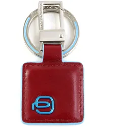 PIQUADRO Blue Square Keychain With Carabiner Rosso