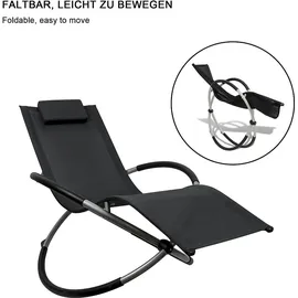 MuCoLa Schaukelliege 160 x 80 x 90 cm anthrazit klappbar