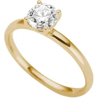 FIRETTI Goldring "Schmuck Geschenk Gold 333 Vorsteckring Verlobung Solitär Lab Grown" Gr. 18, gelbgoldfarben, Fingerringe, Damen, 18, 0,75 VS = sehr kleine Einschlüsse, Diamanten Gelbgold 333, 1,6mm, Diamanten, Gelbgold 333, Goldring, mit Brillant