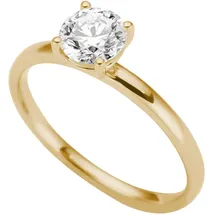 FIRETTI Goldring "Schmuck Geschenk Gold 333 Vorsteckring Verlobung Solitär Lab Grown" Gr. 18, gelbgoldfarben, Fingerringe, Damen, 18, 0,75 VS = sehr kleine Einschlüsse, Diamanten Gelbgold 333, 1,6mm, Diamanten, Gelbgold 333, Goldring, mit Brillant