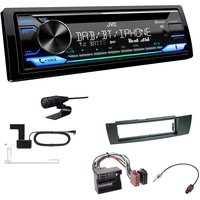 JVC KD-DB922BT 1-DIN Autoradio CD-Receiver Bluetooth DAB+ Digital Radio Einbauset passend für BMW 3er E90 E91 E92 E93 2005-2013 schwarz